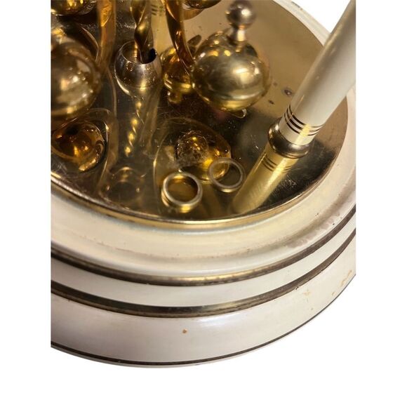 Vintage German Anniversary Clock with Glass Dome Floral Design - Untested - Picture 5 of 6